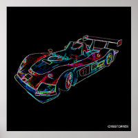 Glowing Sparkling Racing Luxury Neon Colours Car