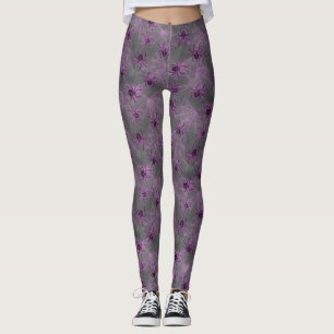 Glowing Spiders purple Leggings