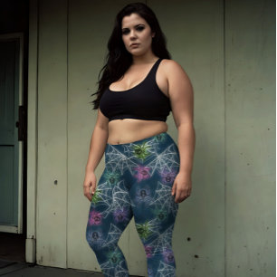 Glowing Spiders Rainbow   Leggings