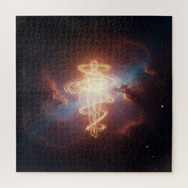 Glowing Spiritual Entity Floating in the Universe Jigsaw Puzzle (Vertical)