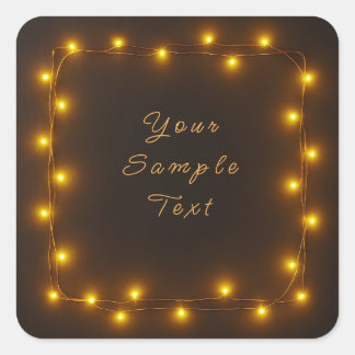 Glowing Square String Lights Decorative Frame Square Sticker