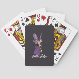 Glowing Star Flowers Pretty Purple Fairy Girl Playing Cards