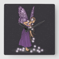Glowing Star Flowers Pretty Purple Fairy Girl