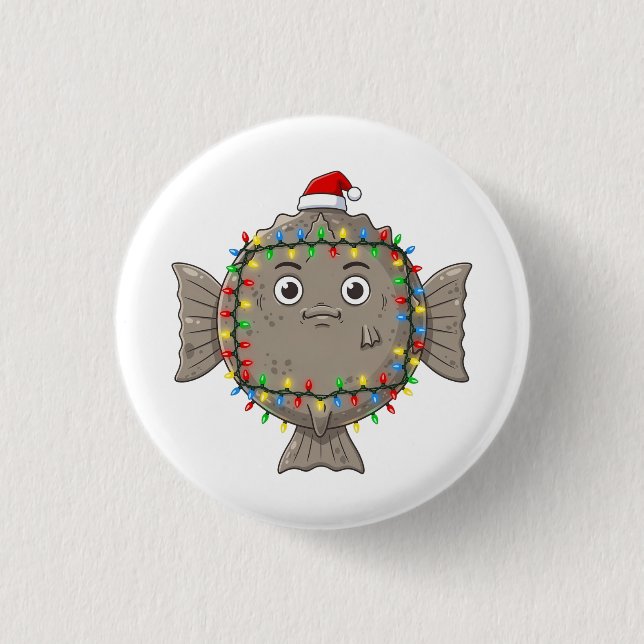 Glowing Starfish Christmas Lights Underwater   1 Inch Round Button (Front)