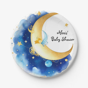 Glowing Stars Baby Shower Paper Plate