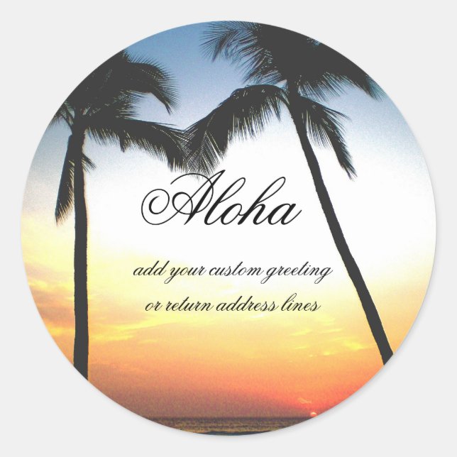 Glowing Sunset custom greeting envelope seals (Front)