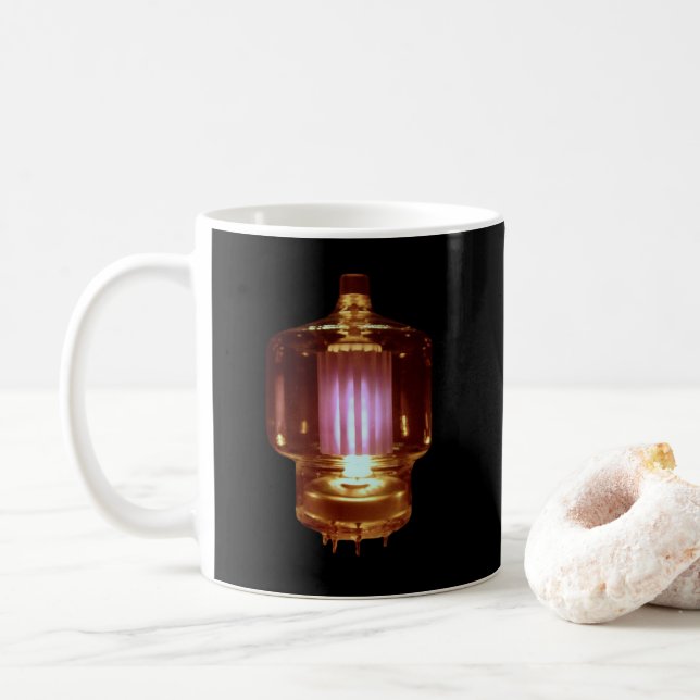 Glowing Transmitter Vacuum Tube Coffee Mug (With Donut)