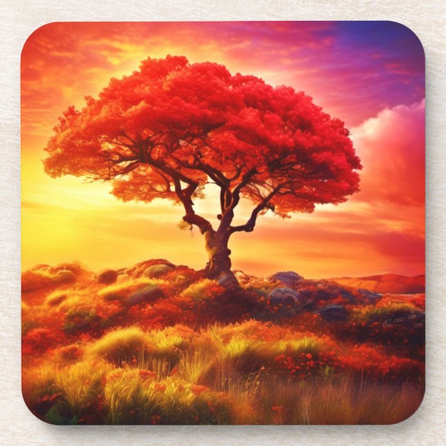 Glowing Tree of Life Art Coaster (Front)