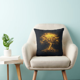  Glowing Tree of Life – Mystical and Enchanting  Throw Pillow