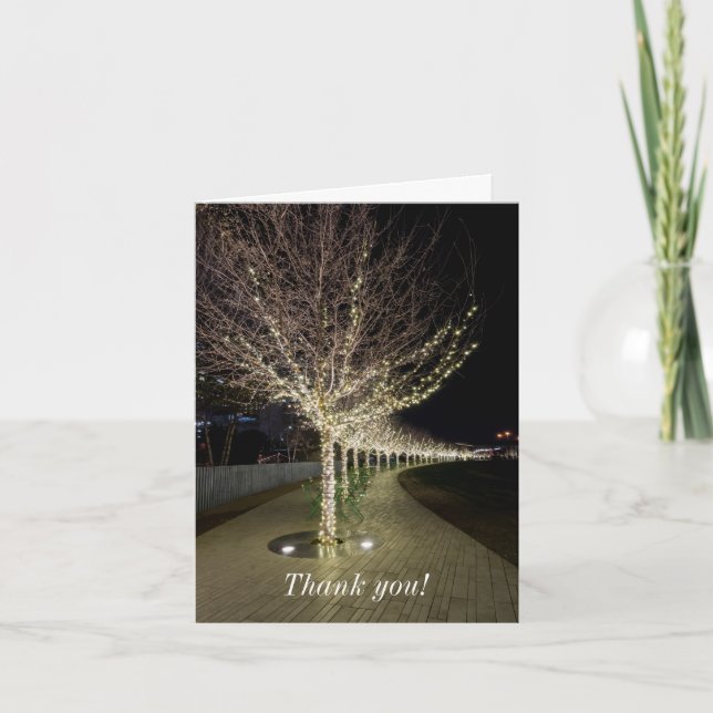 Glowing Trees Walkway Thank You Card (Front)