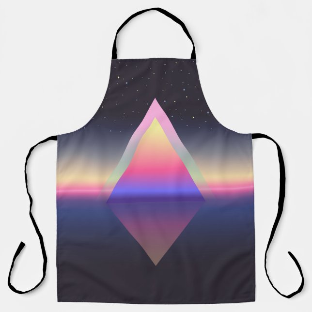 Glowing triangle. Ethereum concept. futuristic abs Apron (Front)