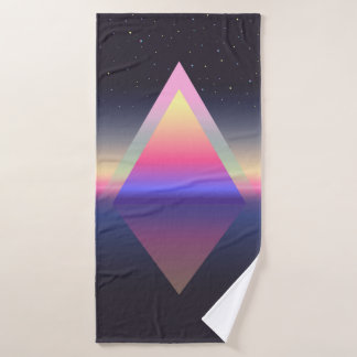 Glowing triangle. Ethereum concept. futuristic abs Bath Towel