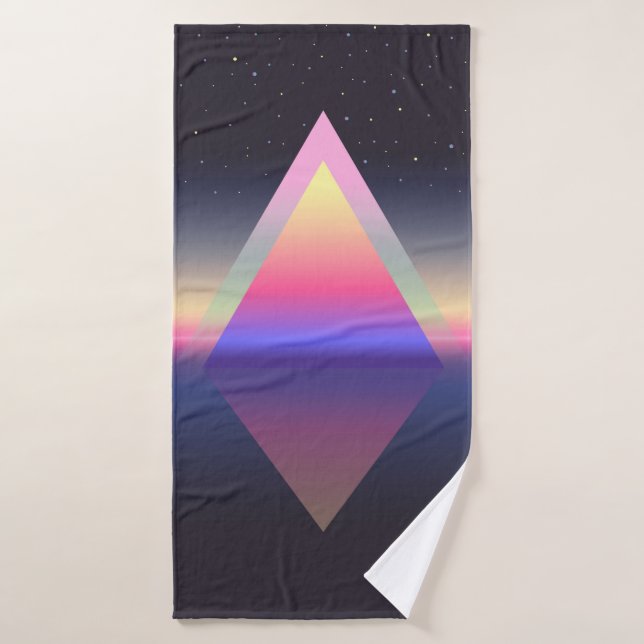 Glowing triangle. Ethereum concept. futuristic abs Bath Towel (Bath Towel)