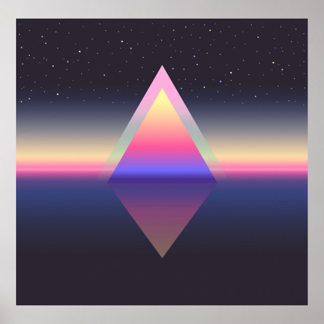 Glowing triangle. Ethereum concept. futuristic abs Poster (Front)