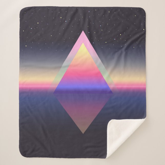 Glowing triangle. Ethereum concept. futuristic abs Sherpa Blanket (Front)