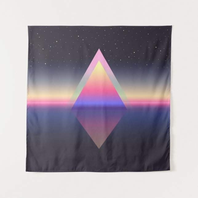 Glowing triangle. Ethereum concept. futuristic abs Tapestry (Front)