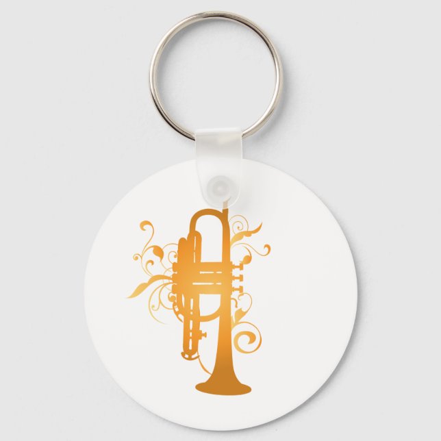 Glowing Trumpet Music Gift Keychain (Front)