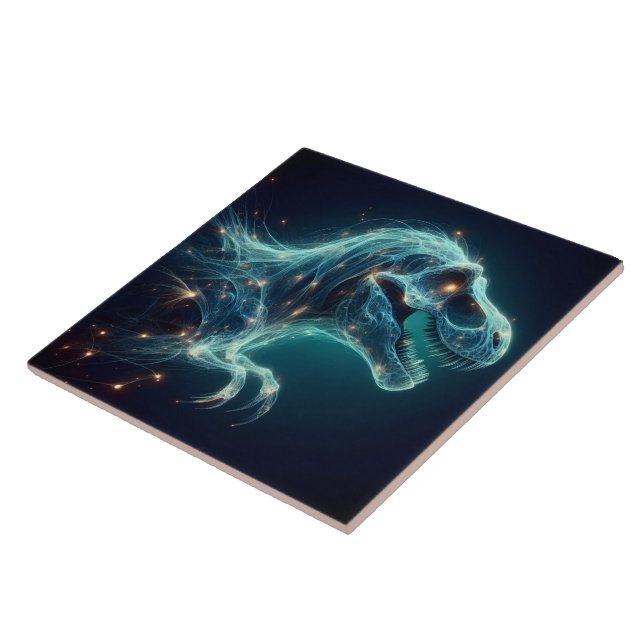 Glowing Tyrannosaurus Rex in Mystical Atmosphere Tile (Side)