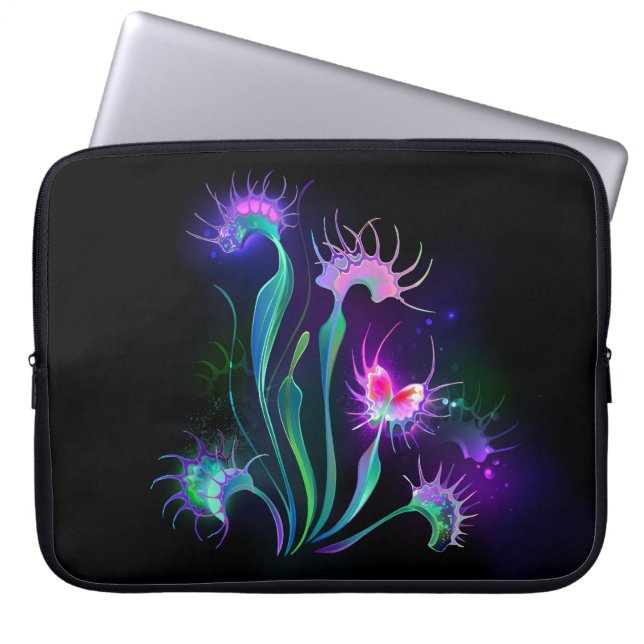 Glowing Venus Flytrap Laptop Sleeve (Front)