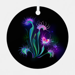 Glowing Venus Flytrap Metal Ornament