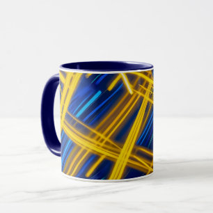Glowing Vivid Neon Cyan Magenta Cyberpunk Tech Mug