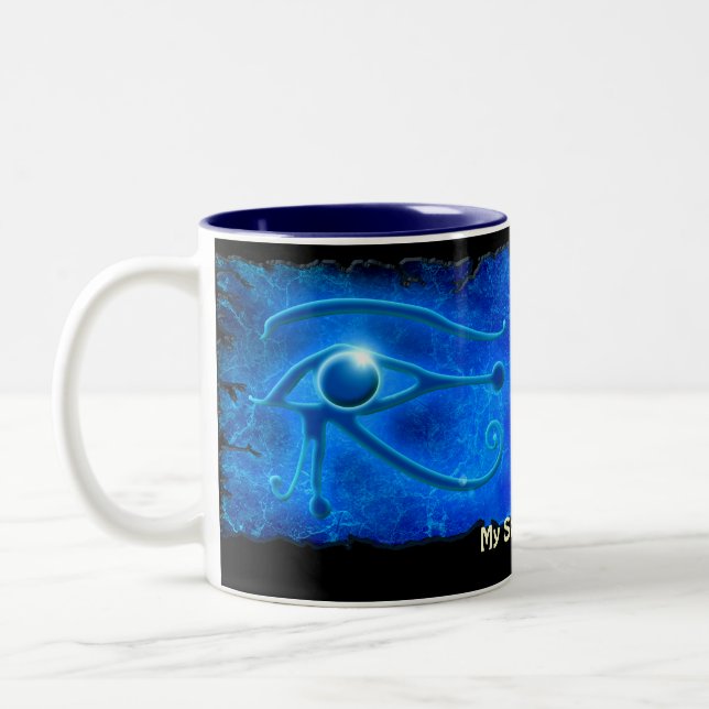 Glowing WADJET EYE OF HORUS Gift Mug (Left)