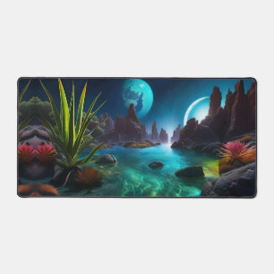Glowing Water on a Distant Planet  Desk Mat