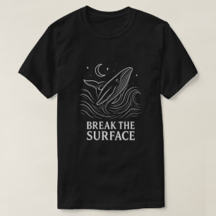 Glowing Whale Line-Art Ocean Power T-Shirt