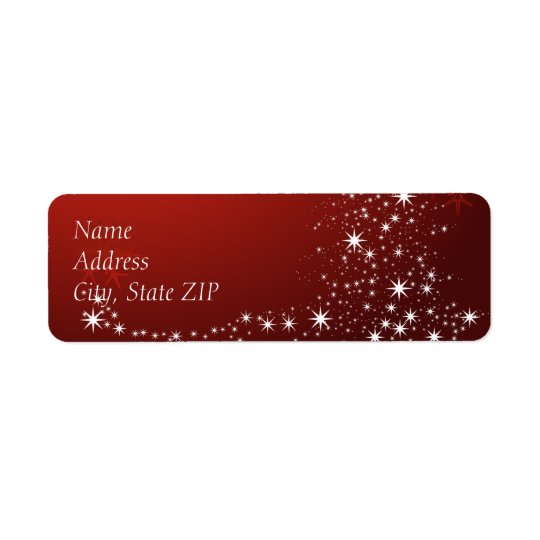 Glowing White Lights on Red Return Address Label