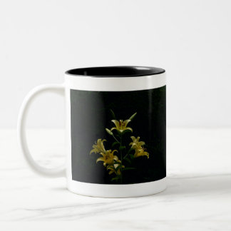 Glowing Yellow Daylilys, Tom Wurl Two-Tone Coffee Mug