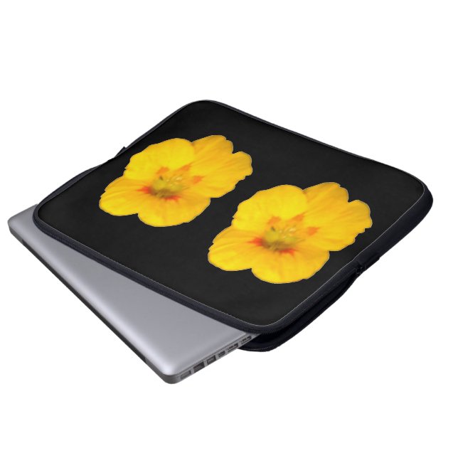 Glowing Yellow Nasturtium Laptop Bag (Front Bottom)