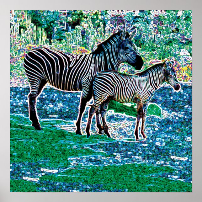 glowing zebras 01 poster (Front)