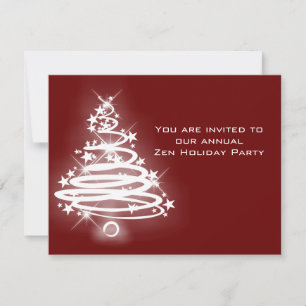 Glowing Zen Christmas Tree Invitation