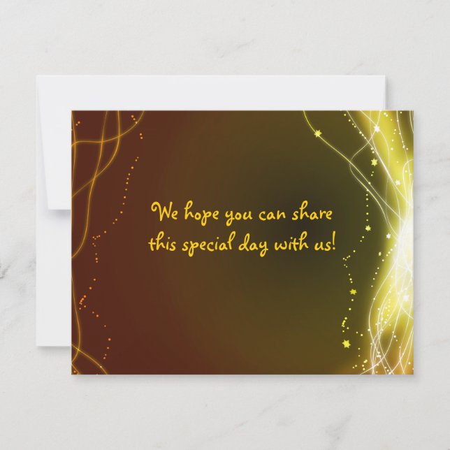 GLOWWING NEON STARS Bat mitzvah Carte de réponse O (Devant)