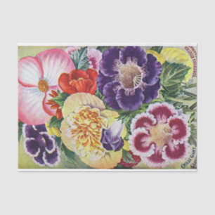 Gloxinias and Begonias Vintage Print Tissue Paper