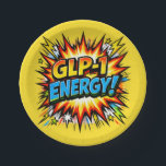 GLP-1 Energy Comic Pop Art   Paper Plate<br><div class="desc">Turn up the energy with this bold “GLP-1 ENERGY!” comic-style design! Featuring a vibrant retro explosion and powerful pop-art typography, this graphic captures the feeling of momentum, motivation, and positive lifestyle change. Perfect for anyone embracing a GLP-1 lifestyle journey, this design blends humor, confidence, and high-impact style into one eye-catching...</div>