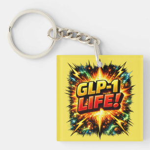 GLP-1 LIFE! Comic Pop Art   Keychain