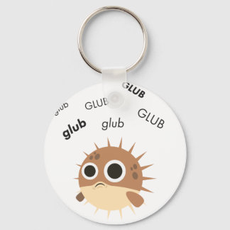 Glub Blowfish Cute Emoji Keychain