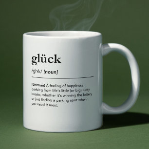 Glück Definition German Word Minimalist Dictionary Coffee Mug