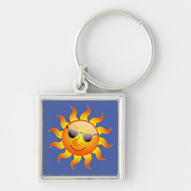 glückliche Sonne Schlüsselanhänger Keychain (Front)