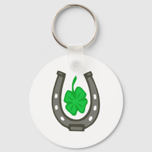 Glücksbringer Hufeisen Kleeblatt Keychain