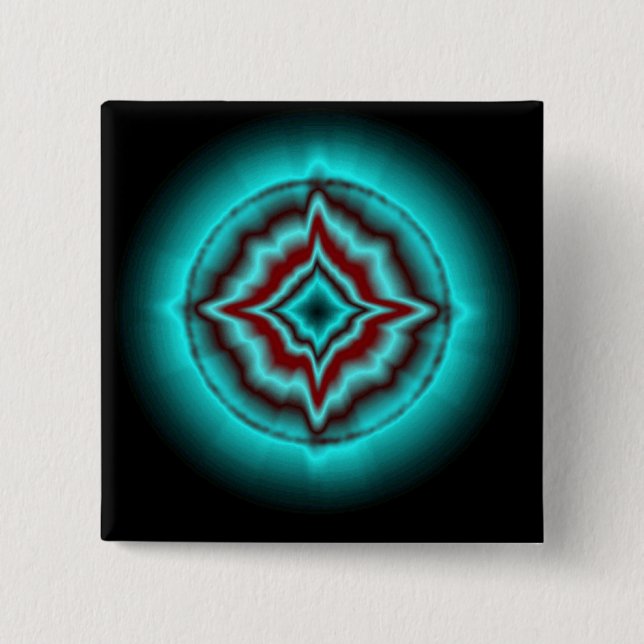Glückssterne auf schwarz 2 inch square button (Front)