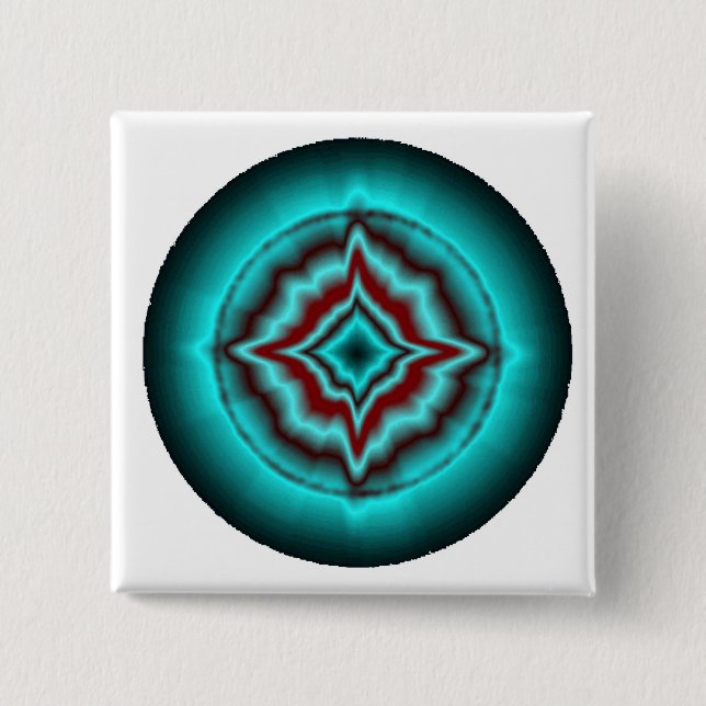 Glückssterne mint schwarz rot Artdeco 2 Inch Square Button (Front)