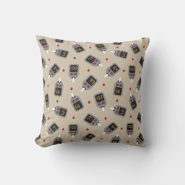 Glucometer Throw Pillow (Front)
