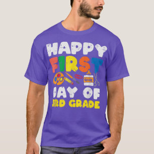 Glue Happy First Day Of 3rd Grade Third Back To Sc T-Shirt