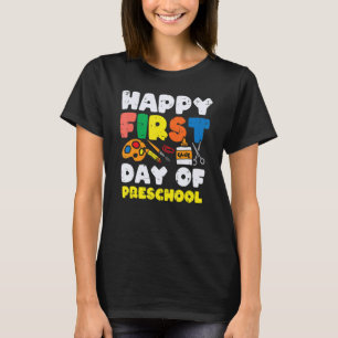 Glue Happy First Day Of Preschool School Boys Girl T-Shirt