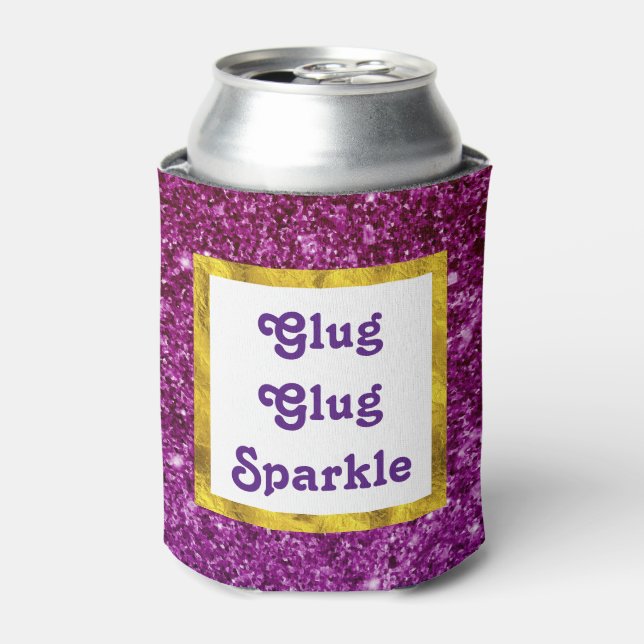 Glug Glug Sparkle Funny Can Cooler (Can Front)