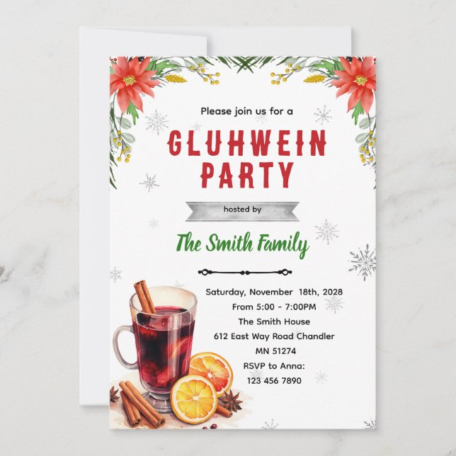 Gluhwein Party Christmas Party invitation (Front)