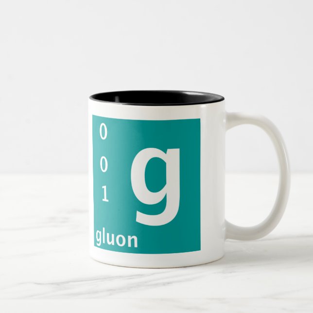 Gluon (left handed) Two-Tone coffee mug (Right)