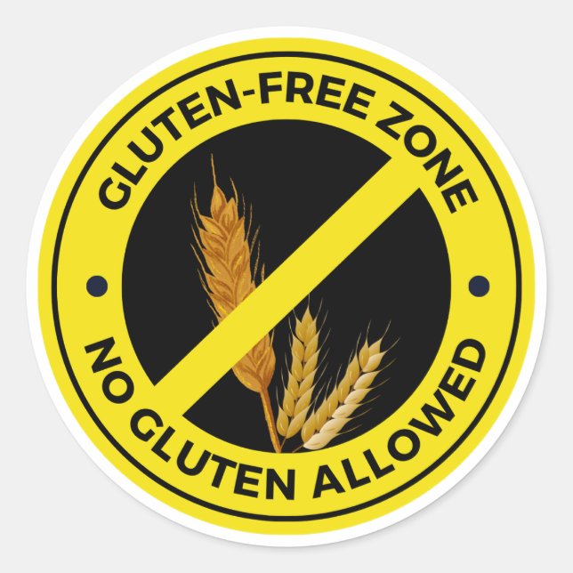 Glute,-Free Zone - No Gluten Allowed Classic Round Classic Round Sticker (Front)